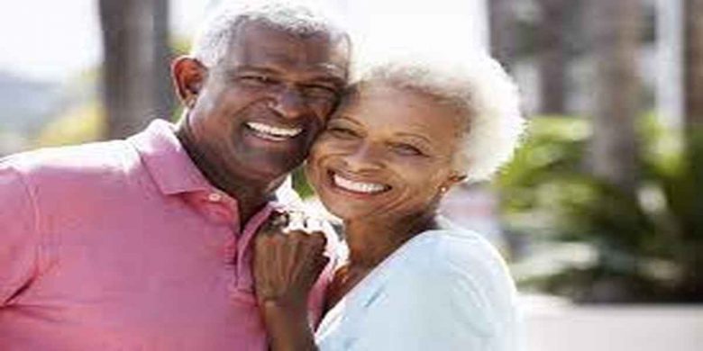 Happy old couple
