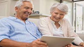 happy old couple