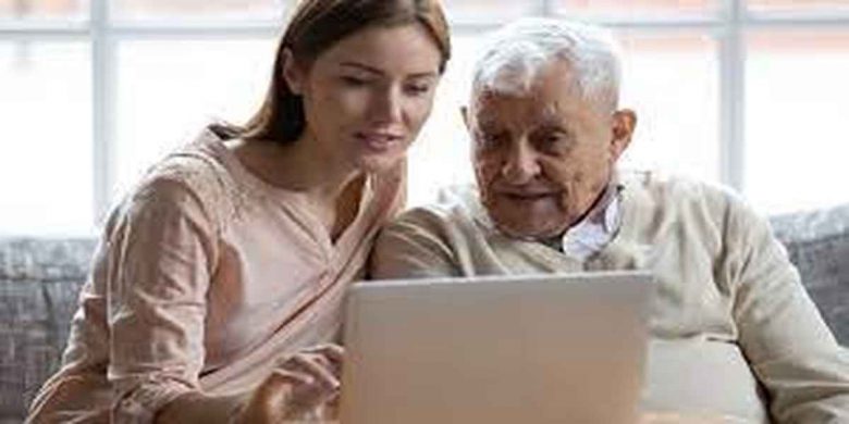 old man with daughter